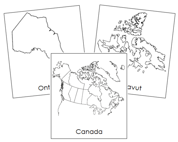 Canadian Provinces & Territories 3-part cards - Montessori Print Shop