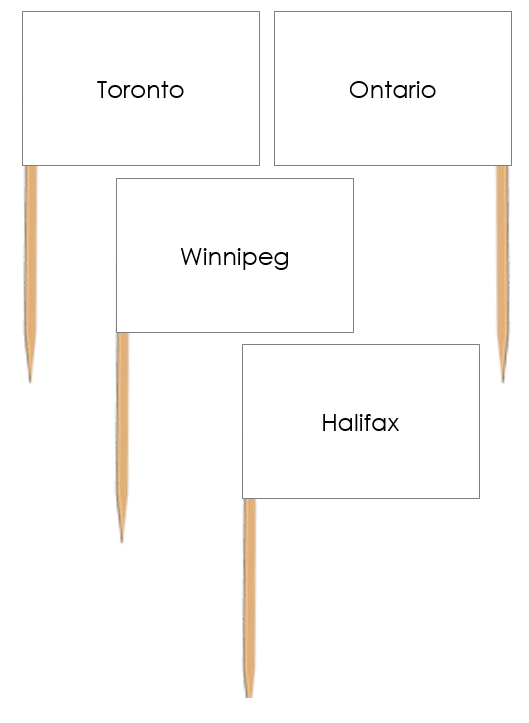 Canadian Capital Cities Pin Flags - Montessori Print Shop Digital Download geography cards