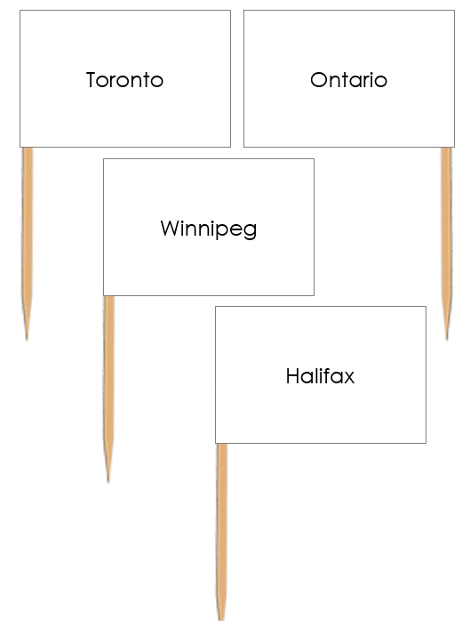 Canadian Capital Cities Pin Flags - Montessori Print Shop geography cards