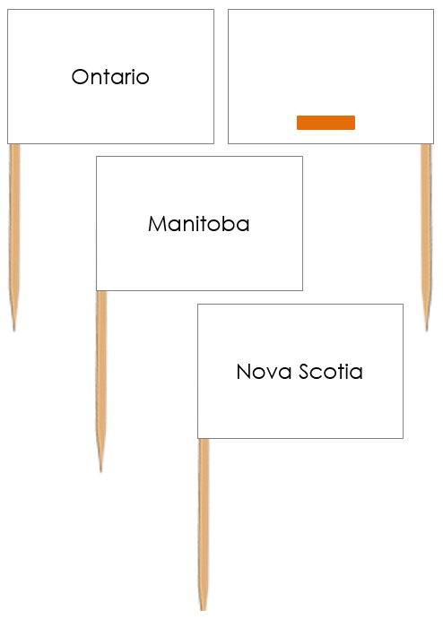 Canada Map Labels: Pin Flags - Montessori Print Shop Digital Download geography materials
