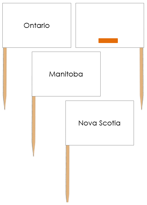 Canada Map Labels: Pin Flags - Montessori Print Shop geography materials