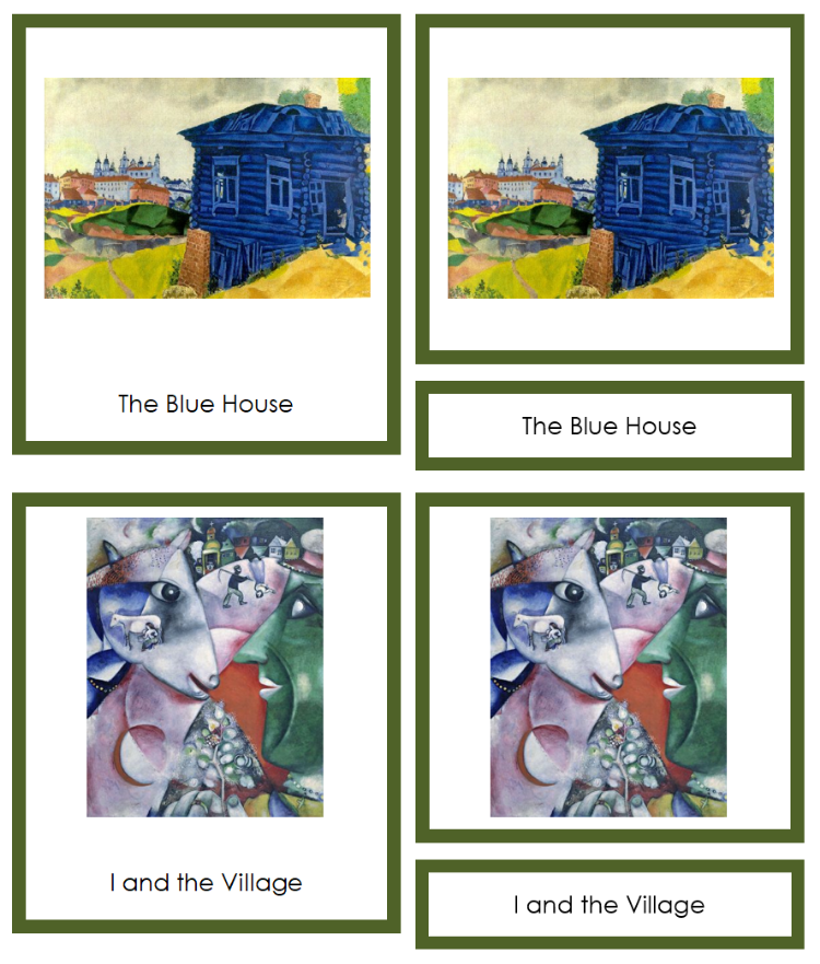 Marc Chagall 3-Part Art Cards - Montessori Print Shop Digital Download