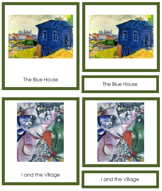 Marc Chagall 3-Part Art Cards (color-coded) - Montessori Print Shop Digital Download