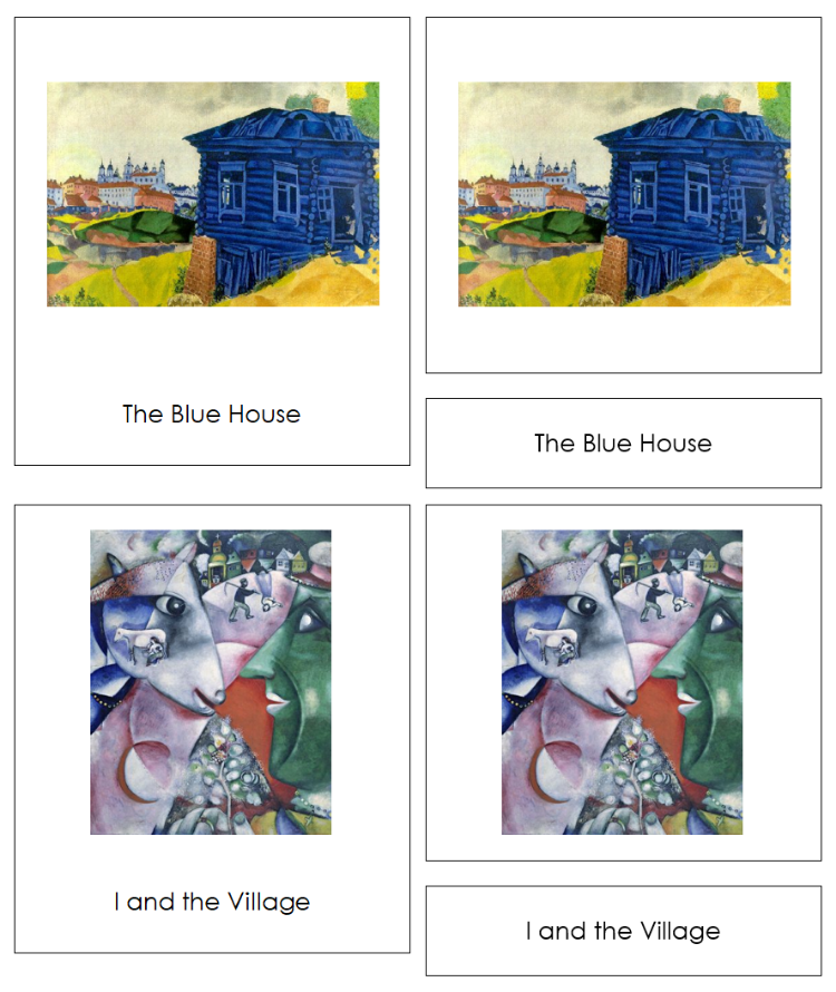 Marc Chagall 3-Part Art Cards - Montessori Print Shop Digital Download