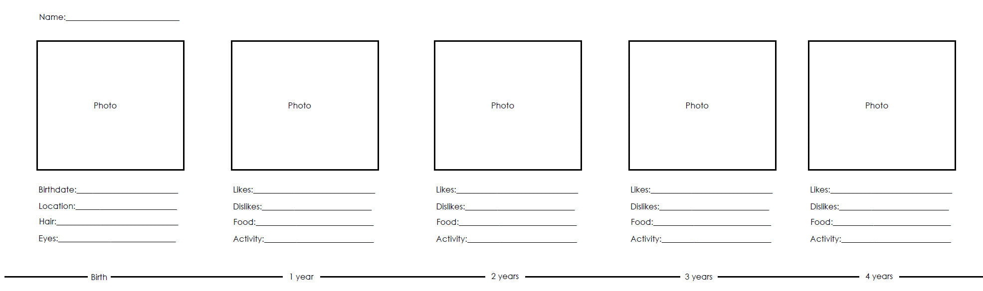 child's time line - Montessori Print Shop Digital Download