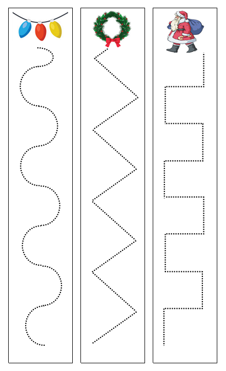 Christmas Cutting Work - Montessori Print Shop preschool cutting practice