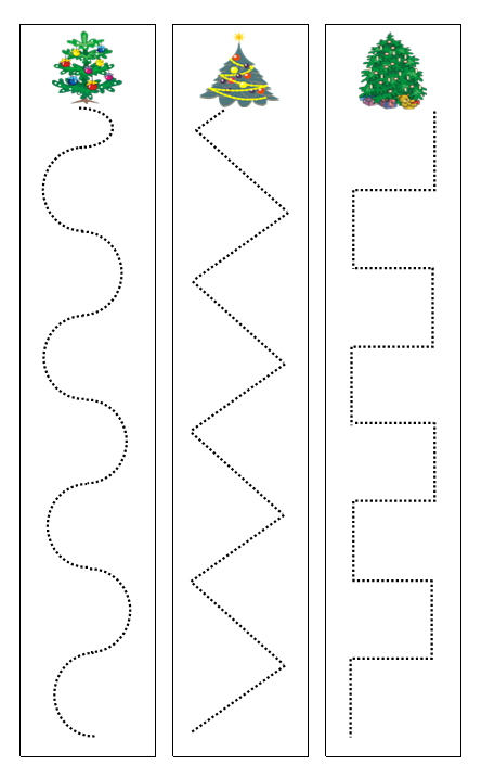 Christmas Tree Cutting Work - Montessori Print Shop preschool cutting practice