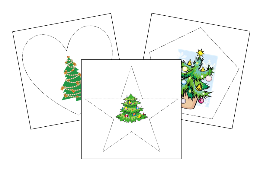 Christmas Tree Cutting Work - Montessori Print Shop preschool cutting practice