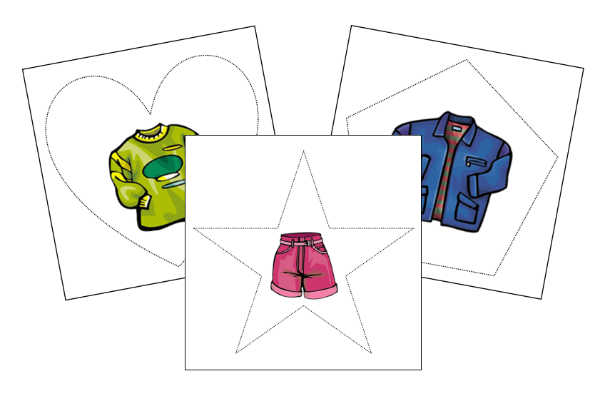 Clothing Cutting Work - Montessori Print Shop Digital Download preschool cutting practice