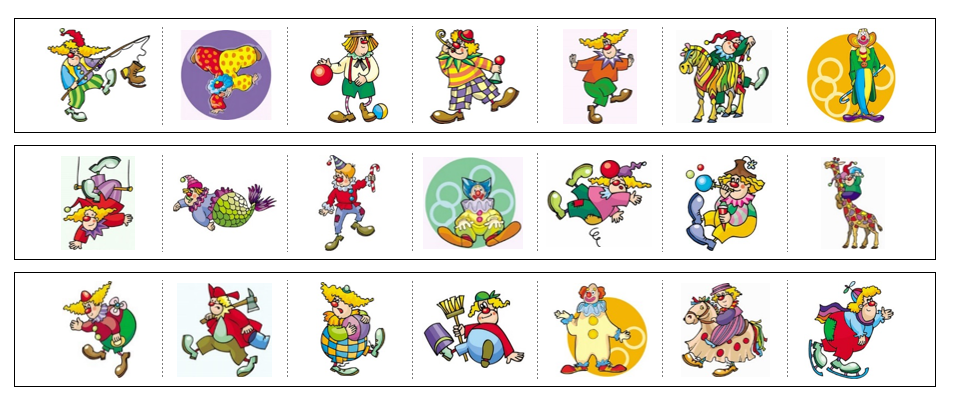 Clown Cutting Work - Montessori Print Shop preschool cutting practice