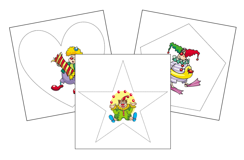 Clown Cutting Work - Montessori Print Shop Digital Download preschool cutting practice