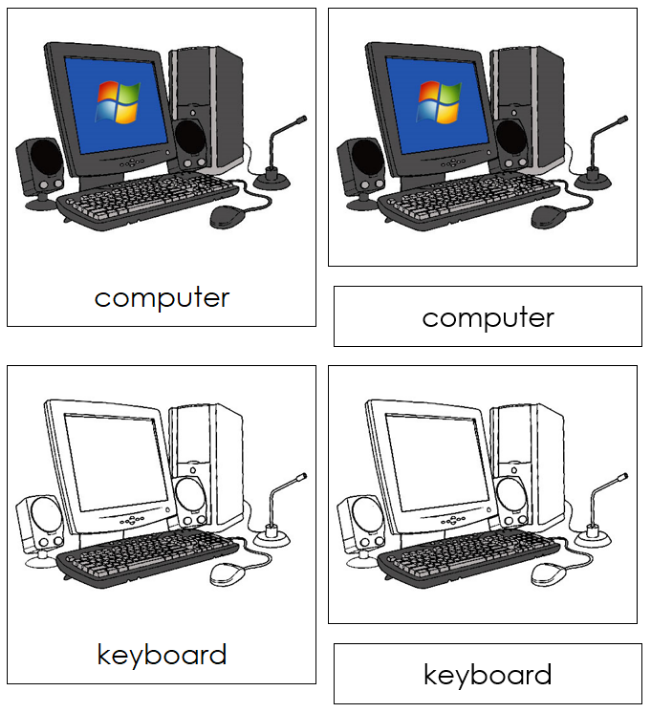 Parts of a Computer 3-Part Nomenclature Cards - Montessori Print Shop Digital Download