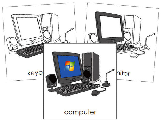 Parts of a Computer 3-Part Nomenclature Cards - Montessori Print Shop Digital Download
