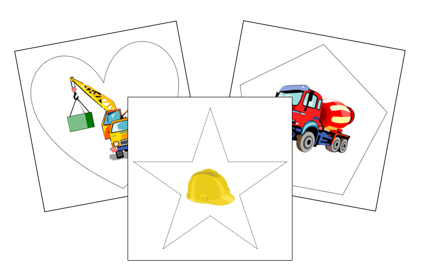 Construction Cutting Work - Montessori Print Shop Digital Download preschool cutting practice