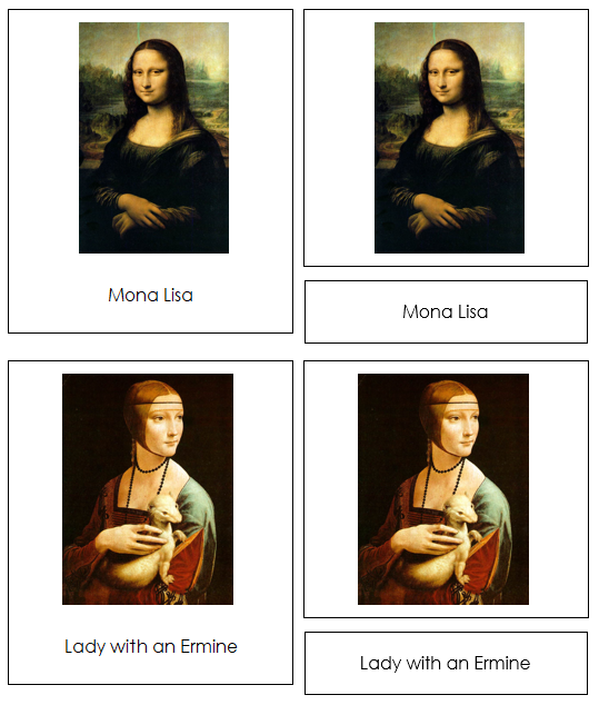 Leonardo da Vinci 3-Part Art Cards - Montessori Print Shop Digital Download