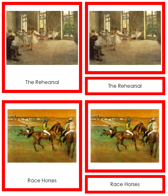 Edgar Degas Art Cards (borders) - montessori art materials