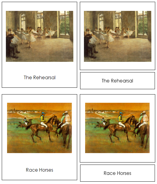 Edgar Degas Art Cards - montessori art materials