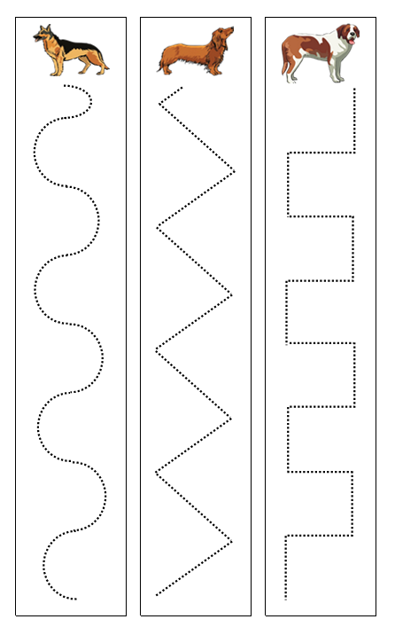 Dog Cutting Work - Montessori Print Shop preschool cutting practice