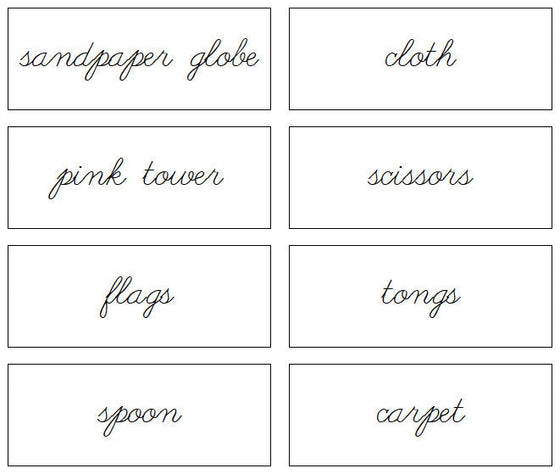 Montessori Environment Labels (Cursive) - Montessori Print Shop