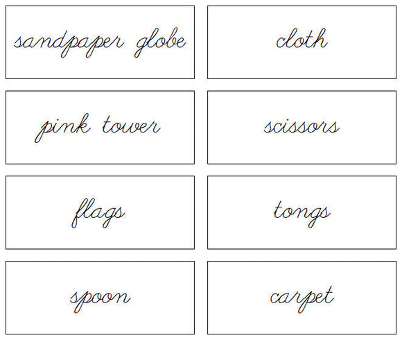 Montessori Environment Labels (Cursive) - Montessori Print Shop