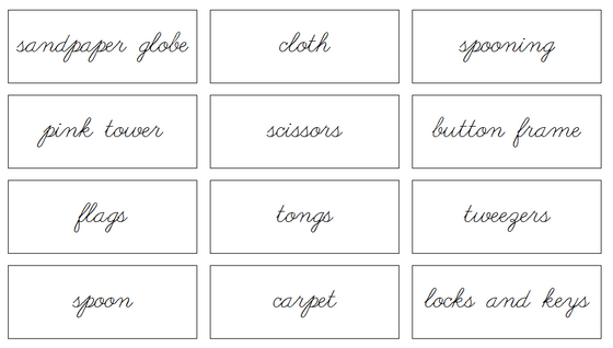 Montessori Environment Labels (Cursive) - Montessori Print Shop Digital Download