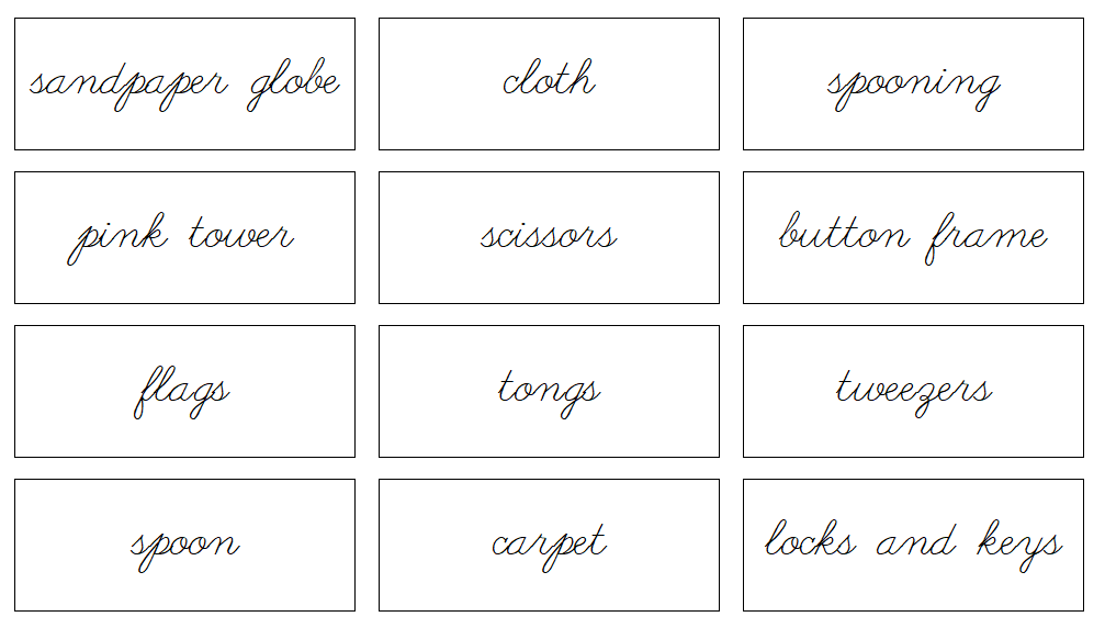 Montessori Environment Labels (Cursive) - Montessori Print Shop Digital Download