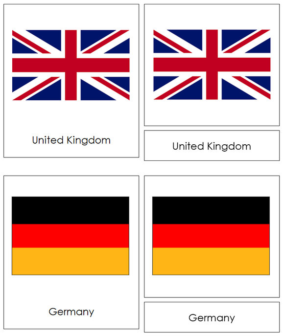 Flags of Europe 3-Part Cards - Montessori Print Shop Digital Download