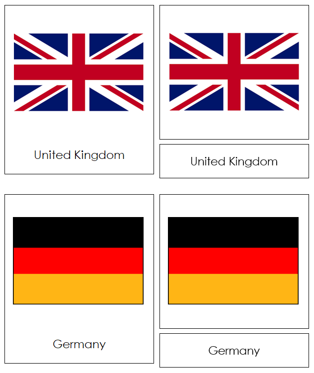 Flags of Europe 3-Part Continent Cards - Montessori Print Shop Digital Download