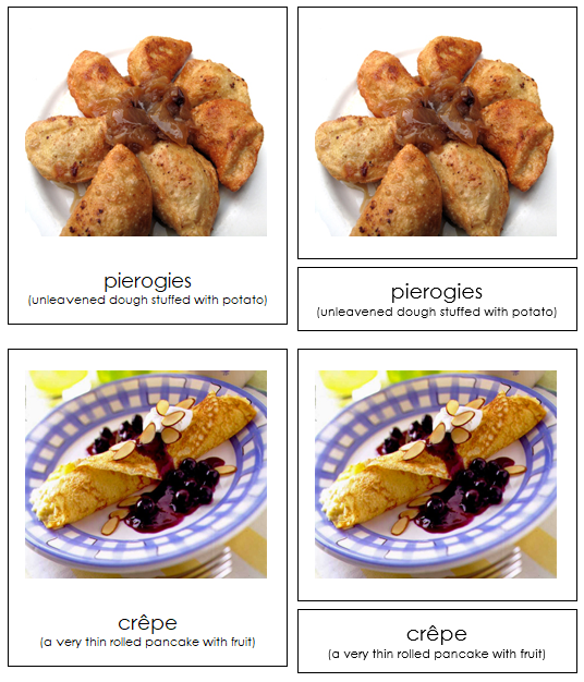 Foods of Europe 3-Part Continent Cards - Montessori Print Shop Digital Download