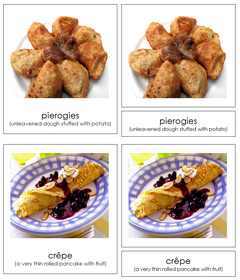 Foods of Europe 3-Part Cards - Montessori Print Shop Digital Download