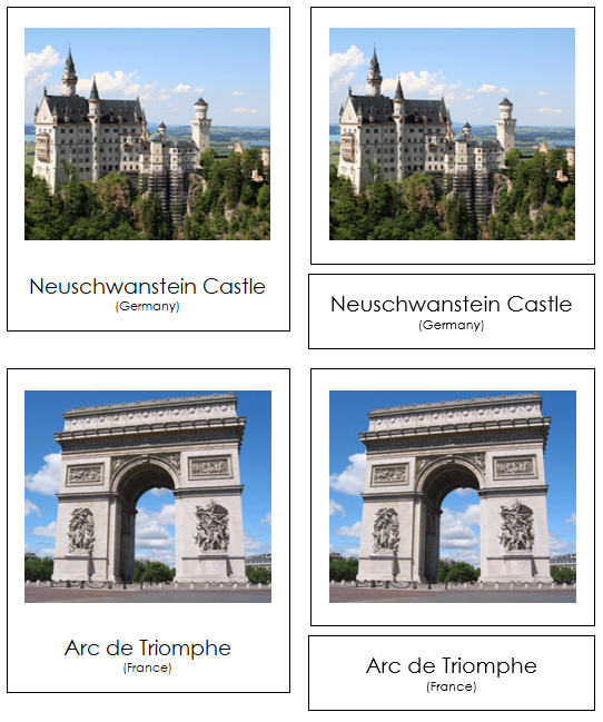 Landmarks of Europe 3-Part Continent Cards - Montessori Print Shop Digital Download