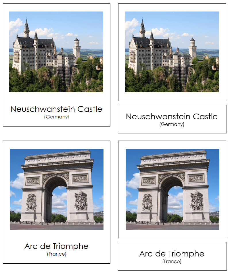 Landmarks of Europe 3-Part Cards - Montessori Print Shop Digital Download