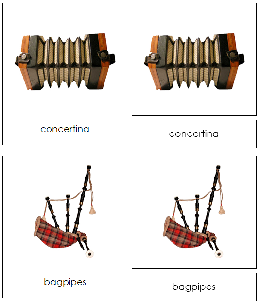 Musical Instruments of Europe 3-Part Continent Cards - Montessori Print Shop Digital Download