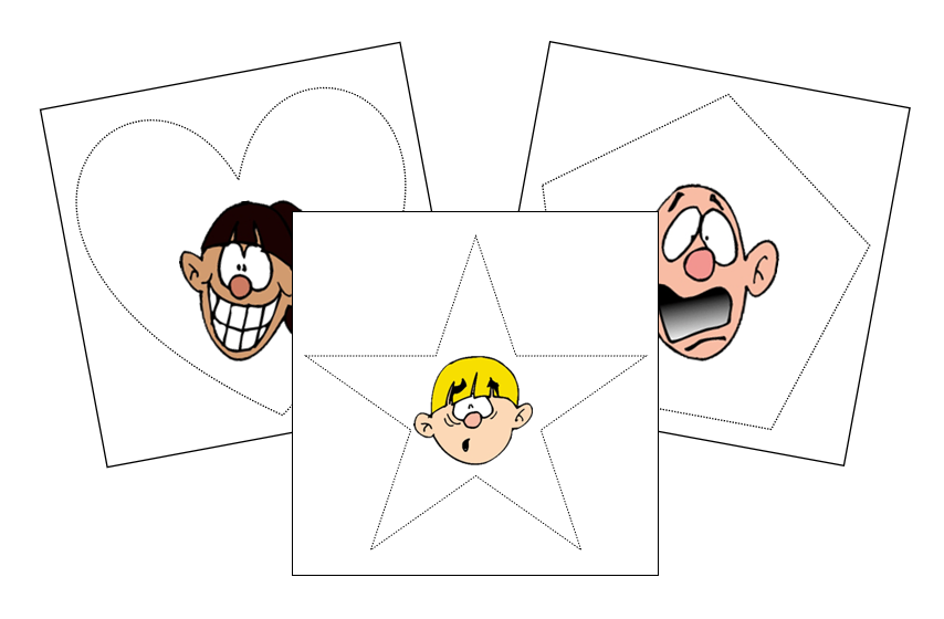 Face Cutting Work - Montessori Print Shop preschool cutting practice