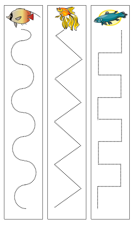 Fish Cutting Work - Montessori Print Shop preschool cutting practice