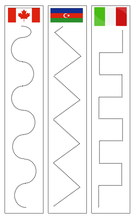 Flag Cutting Work - Montessori Print Shop preschool cutting practice