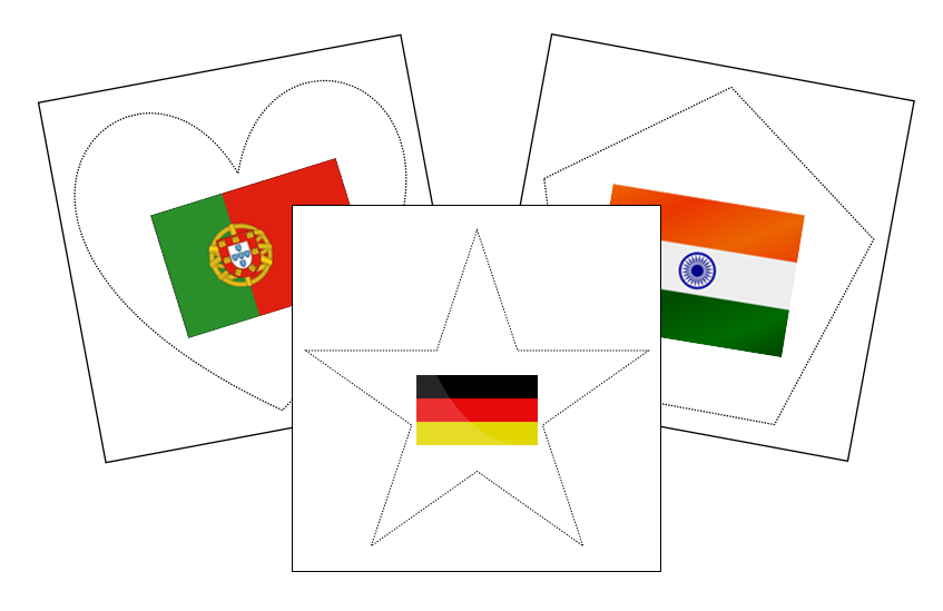 Flag Cutting Work - Montessori Print Shop preschool cutting practice