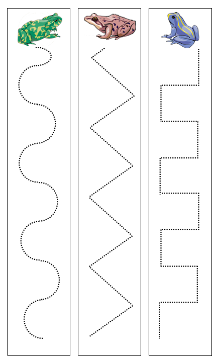 Frog Cutting Work - Montessori Print Shop preschool cutting practice