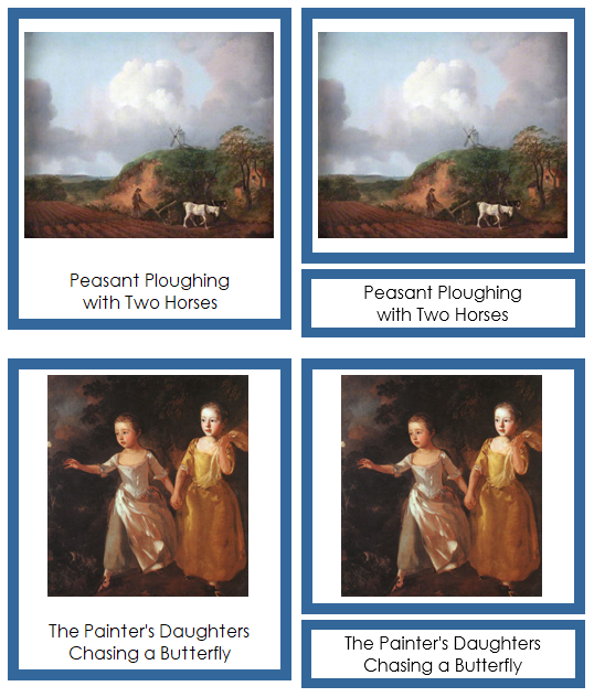 Thomas Gainsborough 3-Part Art Cards (color-coded) - Montessori Print Shop Digital Download