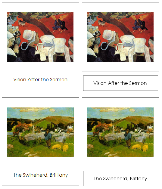 Paul Gauguin 3-Part Art Cards - Montessori Print Shop Digital Download