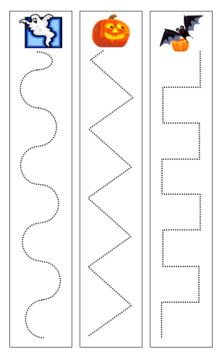 Halloween Cutting Work - Montessori Print Shop preschool cutting practice