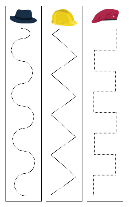 Hat Cutting Work - Montessori Print Shop Digital Download preschool cutting practice