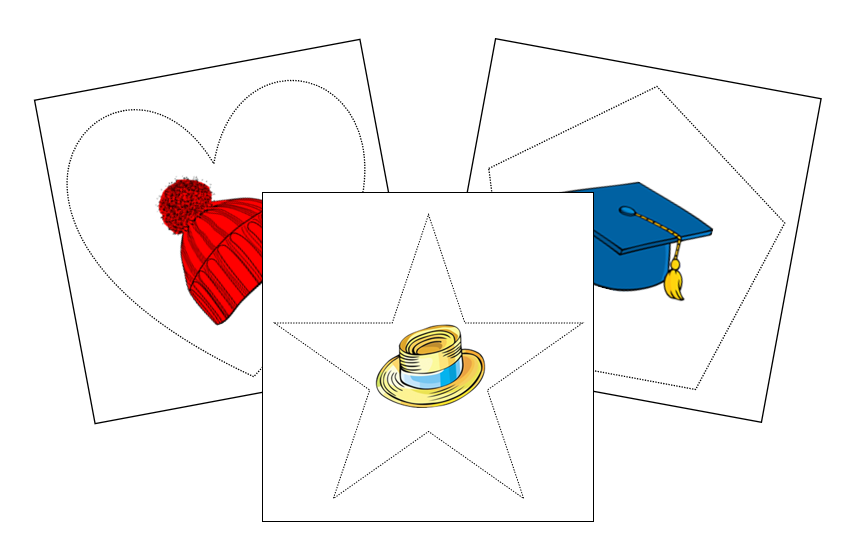 Hat Cutting Work - Montessori Print Shop Digital Download preschool cutting practice