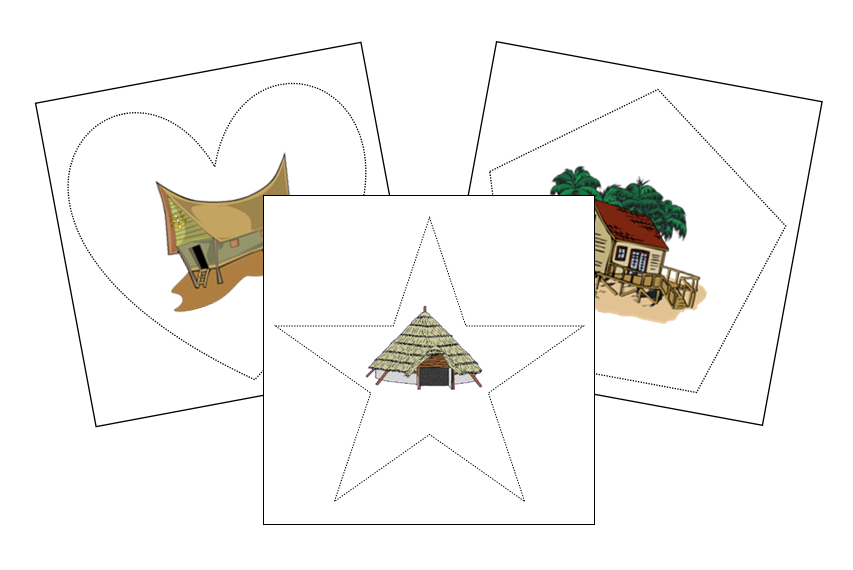 House Cutting Work - Montessori Print Shop Digital Download preschool cutting practice