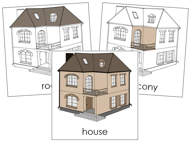 House Nomenclature Cards - Montessori Print Shop