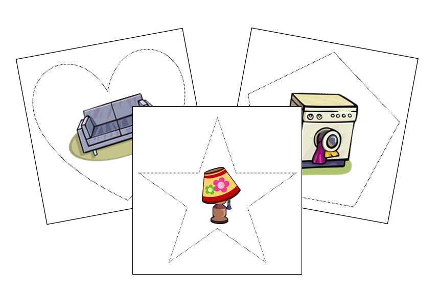 Household Items Cutting Work - Montessori Print Shop Digital Download preschool cutting practice