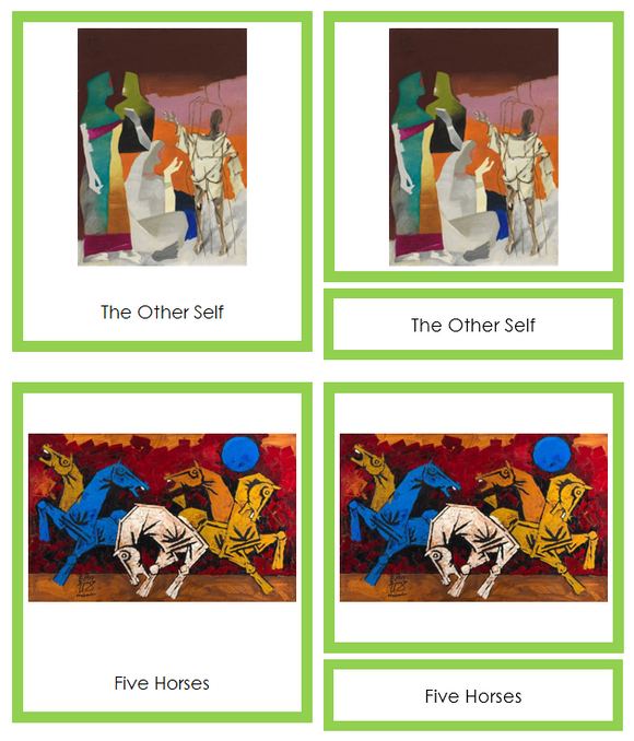 Maqbool Fida Husain Art Cards (borders) - Montessori Print Shop