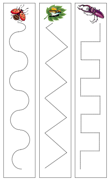 Insect Cutting Work - Montessori Print Shop preschool cutting practice