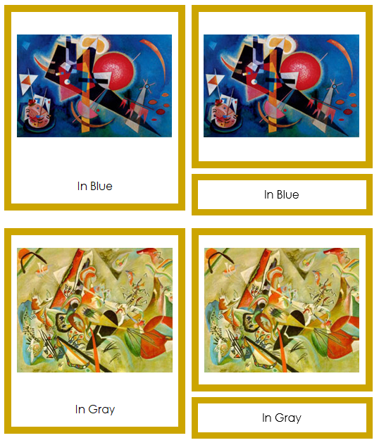 Wassily Kandinsky 3-Part Art Cards (color-coded) - Montessori Print Shop Digital Download