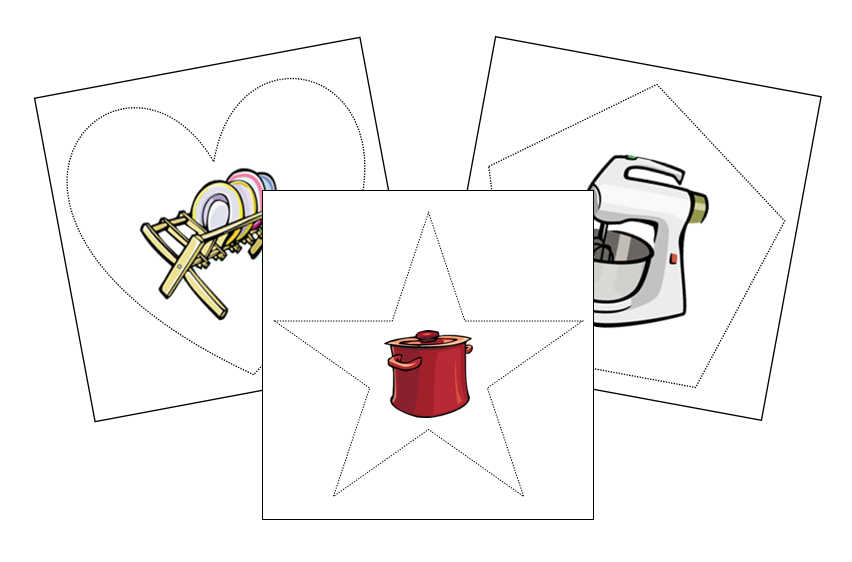 Kitchen Cutting Work - Montessori Print Shop preschool cutting practice